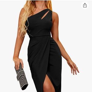 Black one-shoulder dress